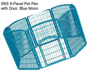 IRIS 8-Panel Pet Pen with Door, Blue Moon