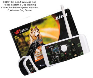 HURRISE 2-in-1 Wireless Dog Fence System & Dog Training Collar, Pet Fence System Kit Static S,Wireless Dog Fence