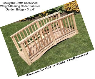 Backyard Crafts Unfinished Weight-Bearing Cedar Baluster Garden Bridge - 3\' x 4\'