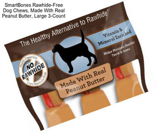 SmartBones Rawhide-Free Dog Chews, Made With Real Peanut Butter, Large 3-Count