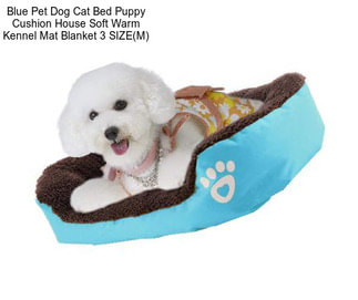 Blue Pet Dog Cat Bed Puppy Cushion House Soft Warm Kennel Mat Blanket 3 SIZE(M)