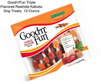 Good\'n\'Fun Triple Flavored Rawhide Kabobs Dog Treats, 12-Ounce