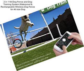 2 in 1 Kit Dog Fence and Dog Training System,Waterproof & Rechargeable Wireless Dog Fence for All size Dog
