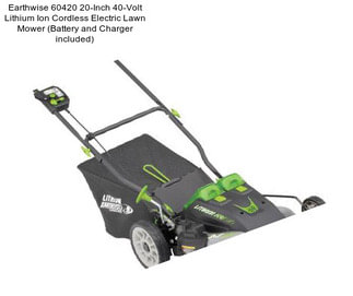 Earthwise 60420 20-Inch 40-Volt Lithium Ion Cordless Electric Lawn Mower (Battery and Charger included)