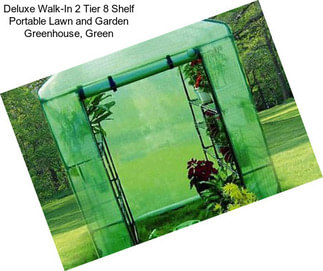 Deluxe Walk-In 2 Tier 8 Shelf Portable Lawn and Garden Greenhouse, Green