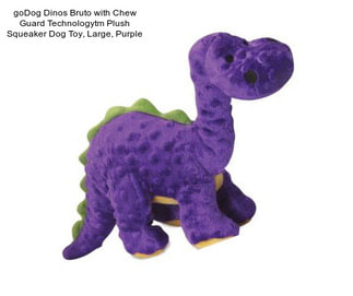 GoDog Dinos Bruto with Chew Guard Technologytm Plush Squeaker Dog Toy, Large, Purple