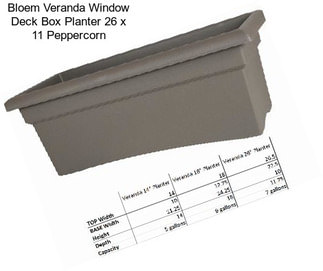 Bloem Veranda Window Deck Box Planter 26 x 11 Peppercorn