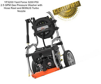 YF3200 Yard Force 3200 PSI 2.5 GPM Gas Pressure Washer with Hose Reel and BONUS Turbo Nozzle