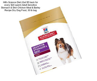 Hill\'s Science Diet (Get $5 back for every $20 spent) Adult Sensitive Stomach & Skin Chicken Meal & Barley Recipe Dry Dog Food, 30 lb bag