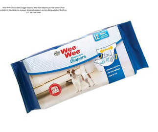 Wee-Wee Disposable Doggie Diapers, Wee-Wee diapers provide a worry-free solution for incontinence, puppies, females in season, and excitable urination Ship from US..., By Four Paws