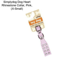 Simplydog Dog Heart Rhinestone Collar, Pink, (X-Small)