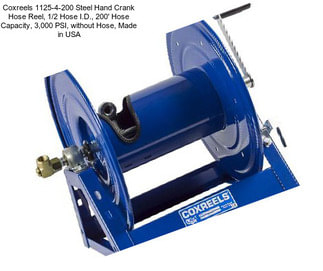 Coxreels 1125-4-200 Steel Hand Crank Hose Reel, 1/2\