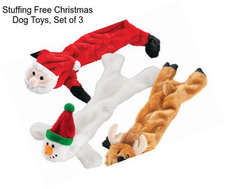 Stuffing Free Christmas Dog Toys, Set of 3