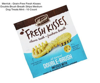 Merrick - Grain-Free Fresh Kisses Double-Brush Breath Strips Medium Dog Treats Mint - 10 Count