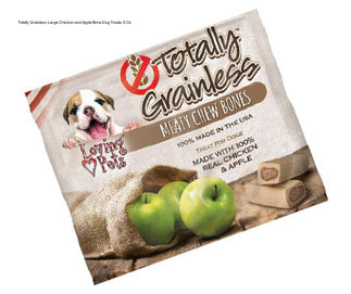 Totally Grainless Large Chicken and Apple Bone Dog Treats, 6 Oz