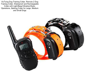 VicTsing Dog Training Collar, Remote 2 Dog Training Collar, Waterproof and Rechargeable Collar with Light/Beep/Vibration/Static Operations, Barking Collar for Large, Medium and Small Dogs