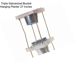 Triple Galvanized Bucket Hanging Planter 27 Inches