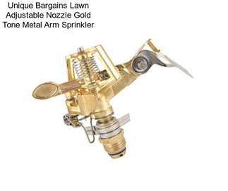 Unique Bargains Lawn Adjustable Nozzle Gold Tone Metal Arm Sprinkler