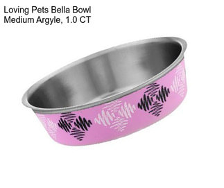 Loving Pets Bella Bowl Medium Argyle, 1.0 CT