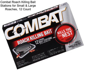 Combat Roach Killing Bait Stations for Small & Large Roaches, 12 Count