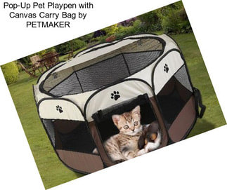 Pop-Up Pet Playpen with Canvas Carry Bag by PETMAKER