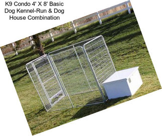 K9 Condo 4\' X 8\' Basic Dog Kennel-Run & Dog House Combination