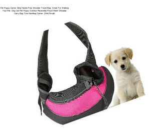 Pet Puppy Carrier Sling Hands-Free Shoulder Travel Bag. Great For Walking Your Pet. Dog Cat Pet Puppy Outdoor Reversible Pouch Mesh Shoulder Carry Bag Tote Handbag Carrier- (Pink/Small)