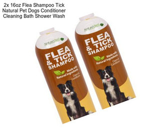 2x 16oz Flea Shampoo Tick Natural Pet Dogs Conditioner Cleaning Bath Shower Wash