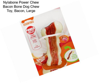 Nylabone Power Chew Bacon Bone Dog Chew Toy, Bacon, Large