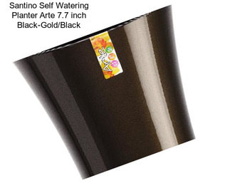 Santino Self Watering Planter Arte 7.7 inch Black-Gold/Black
