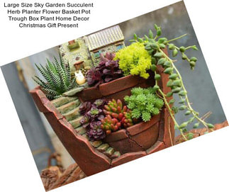 Large Size Sky Garden Succulent Herb Planter Flower Basket Pot Trough Box Plant Home Decor Christmas Gift Present