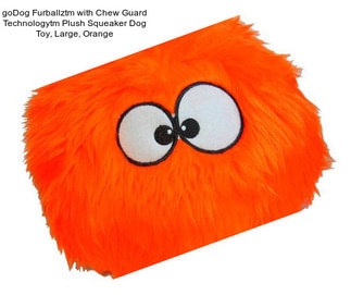 GoDog Furballztm with Chew Guard Technologytm Plush Squeaker Dog Toy, Large, Orange