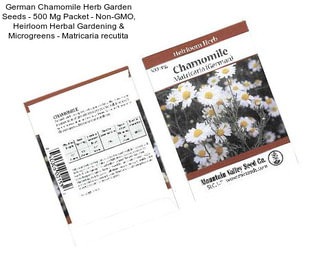 German Chamomile Herb Garden Seeds - 500 Mg Packet - Non-GMO, Heirloom Herbal Gardening & Microgreens - Matricaria recutita