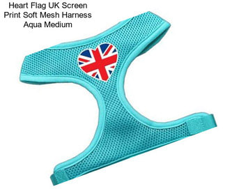 Heart Flag UK Screen Print Soft Mesh Harness Aqua Medium