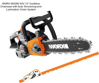 WORX WG380 40V 12” Cordless Chainsaw with Auto Tensioning and Lubrication Chain System