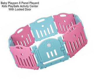 Baby Playpen 8 Panel Playard Kids PlaySafe Activity Center With Locked Door