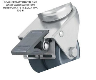 GRAINGER APPROVED Dual Wheel Caster,Swivel,Term Rubber,2 in,176 lb, LMDA-TPA 50G-FI