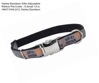 Harley-Davidson 5/8in Adjustable Ribbon Pet Collar - X-Small 12 in. H6471HHLG12, Harley Davidson