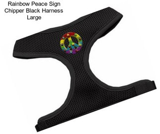 Rainbow Peace Sign Chipper Black Harness Large