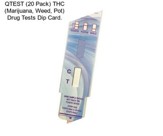 QTEST (20 Pack) THC (Marijuana, Weed, Pot) Drug Tests Dip Card.