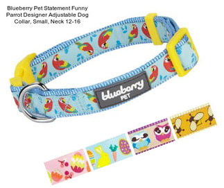 Blueberry Pet Statement Funny Parrot Designer Adjustable Dog Collar, Small, Neck 12\