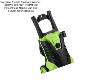 Universal Electric Pressure Washer, 1800W 3000 PSI 1.7 GPM with Power Hose Nozzle Gun and 5 Quick-Connect Spray