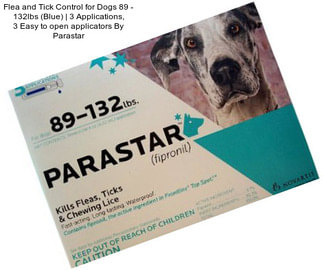 Flea and Tick Control for Dogs 89 - 132lbs (Blue) | 3 Applications, 3 Easy to open applicators By Parastar