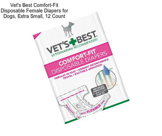 Vet\'s Best Comfort-Fit Disposable Female Diapers for Dogs, Extra Small, 12 Count
