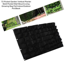 72 Pocket Garden Vertical Planter Multi Pocket Wall Mount Living Growing Bag Felt Indoor/Outdoor Pot Black