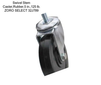 Swivel Stem Caster,Rubber,5 in.,125 lb. ZORO SELECT 32J789