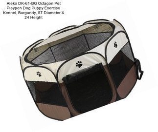 Aleko DK-61-BG Octagon Pet Playpen Dog Puppy Exercise Kennel, Burgundy, 57\