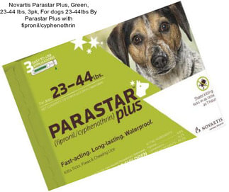 Novartis Parastar Plus, Green, 23-44 lbs, 3pk, For dogs 23-44lbs By Parastar Plus with fipronil/cyphenothrin