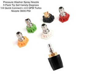 Pressure Washer Spray Nozzle 5 Pack Tip Set Variety Degrees 1/4\