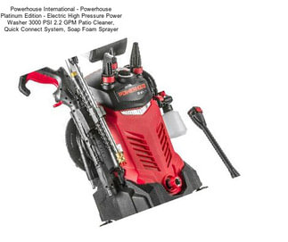 Powerhouse International - Powerhouse Platinum Edition - Electric High Pressure Power Washer 3000 PSI 2.2 GPM Patio Cleaner, Quick Connect System, Soap Foam Sprayer